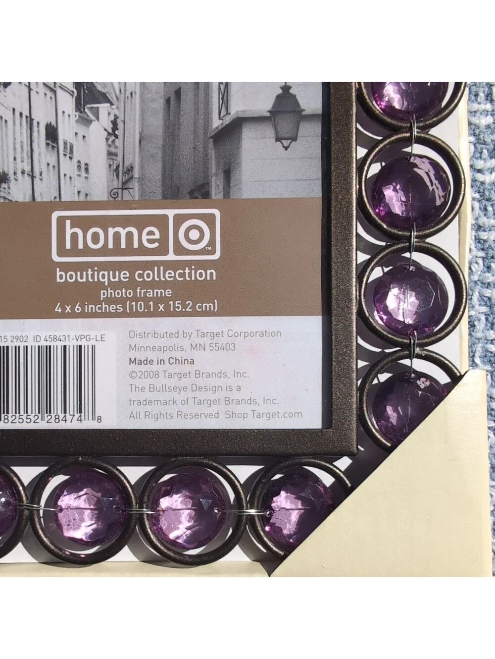 Target Boutique Collection| Picture Frame|4 X 6 Glass | Purple Gems | NIB